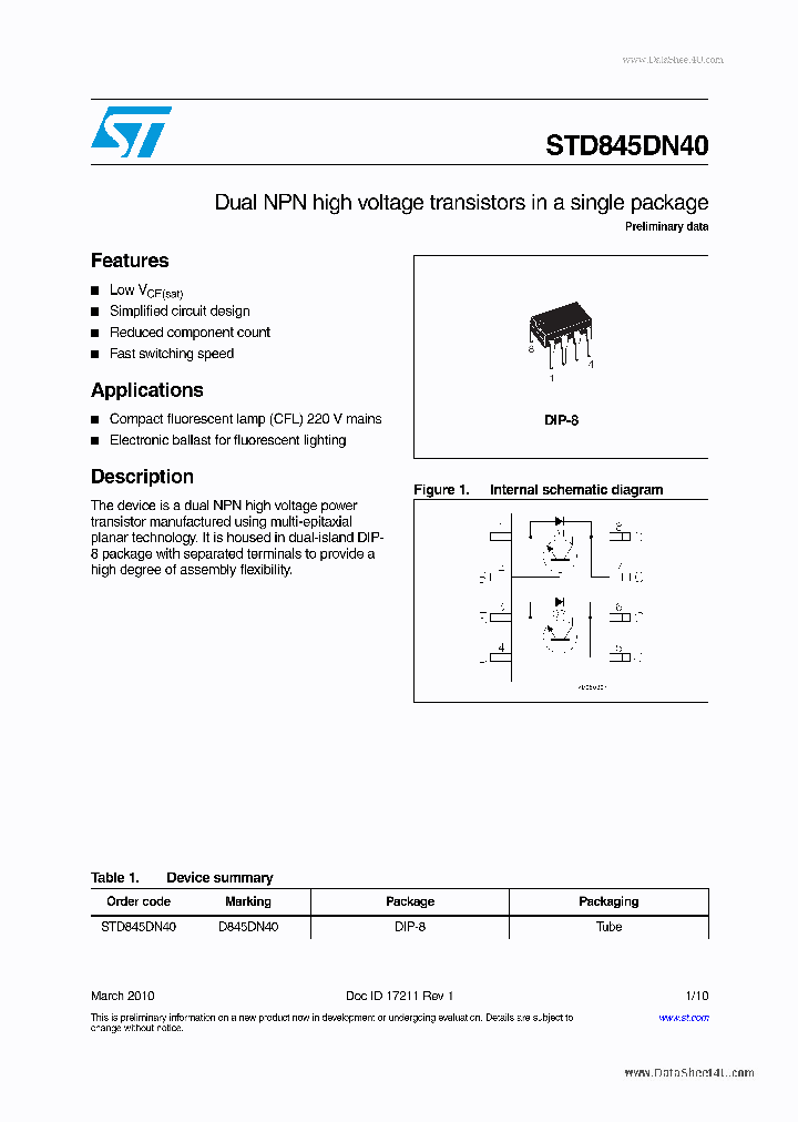 STD845DN40_3882098.PDF Datasheet