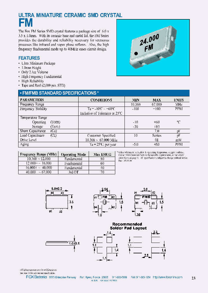 Fm 40000mhz Aad00010 3765366 Pdf Datasheet Download Ic On Line