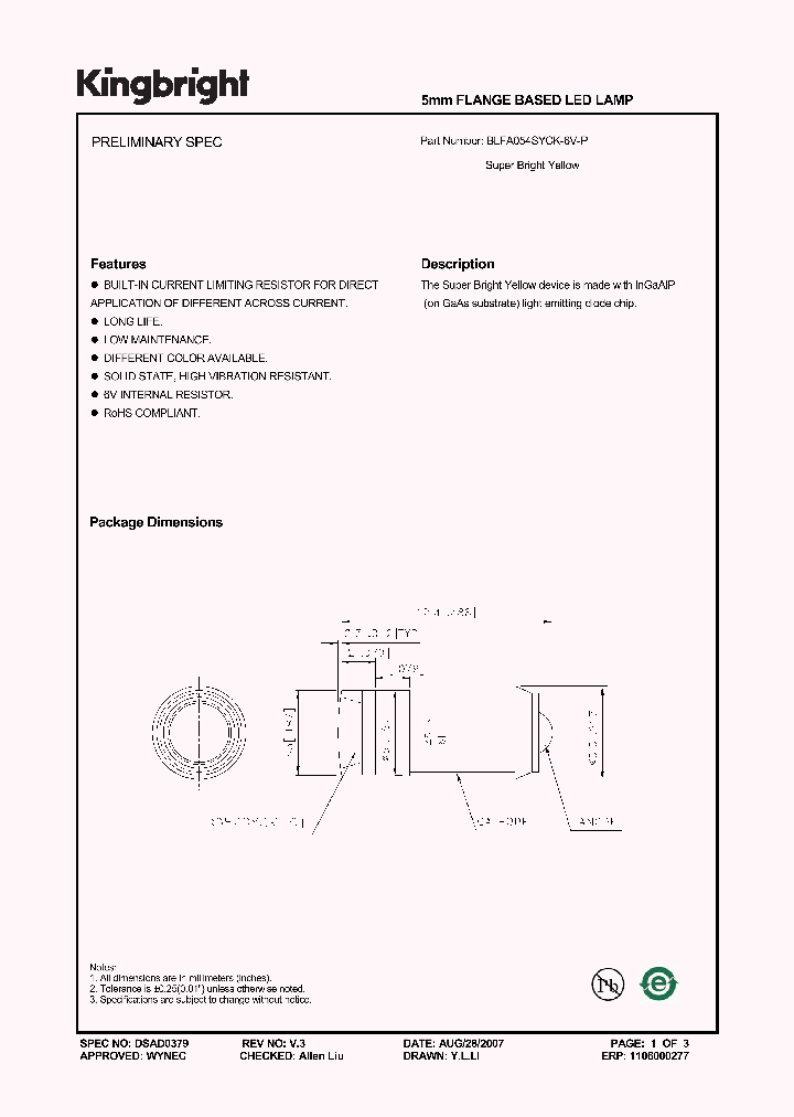 Blfa054syck 6v P Pdf Datasheet Download Ic On Line