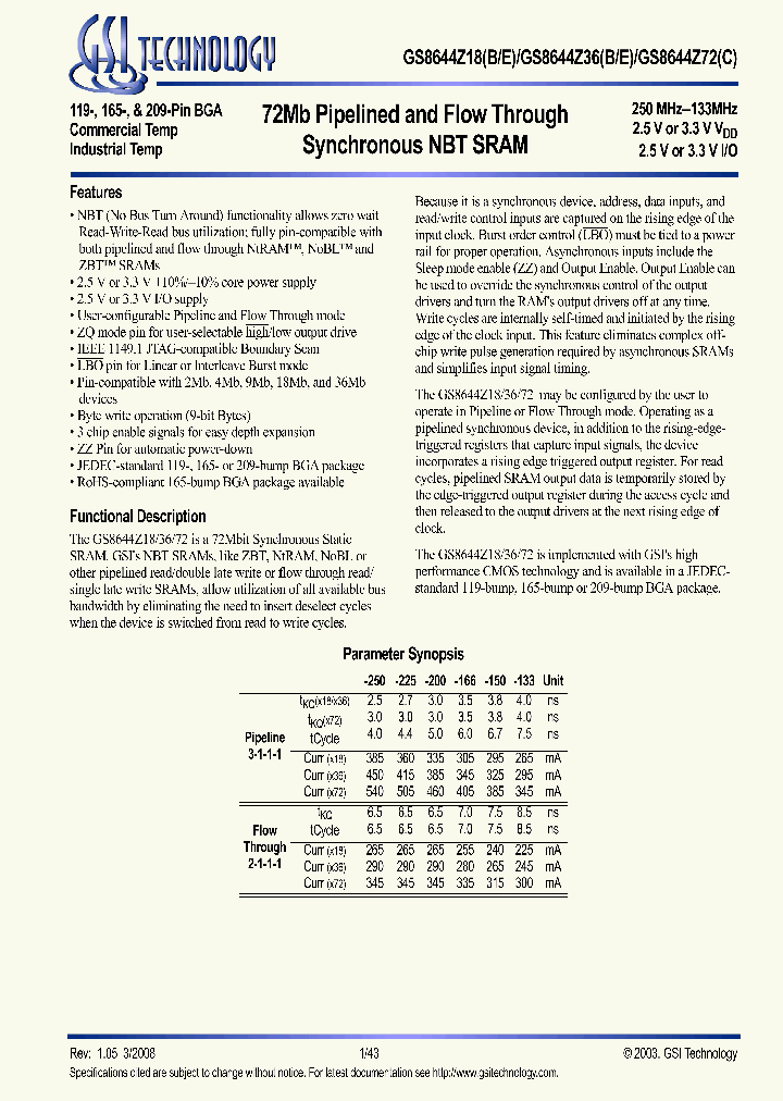 GS8644Z72GC-225T_3774034.PDF Datasheet