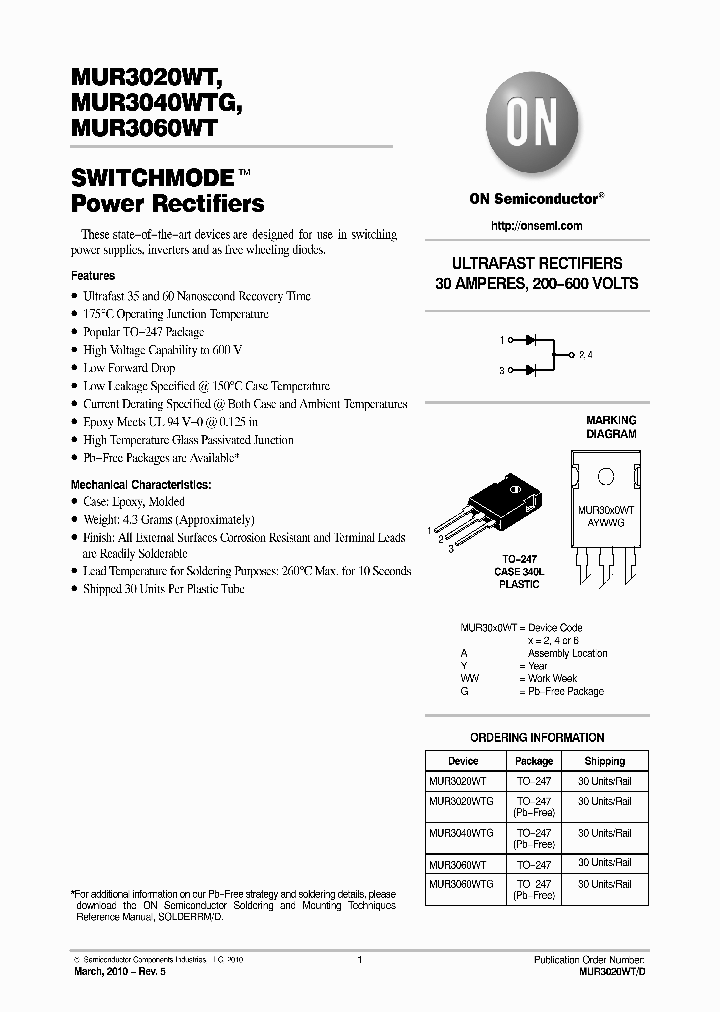 MUR3040WTG_3813757.PDF Datasheet