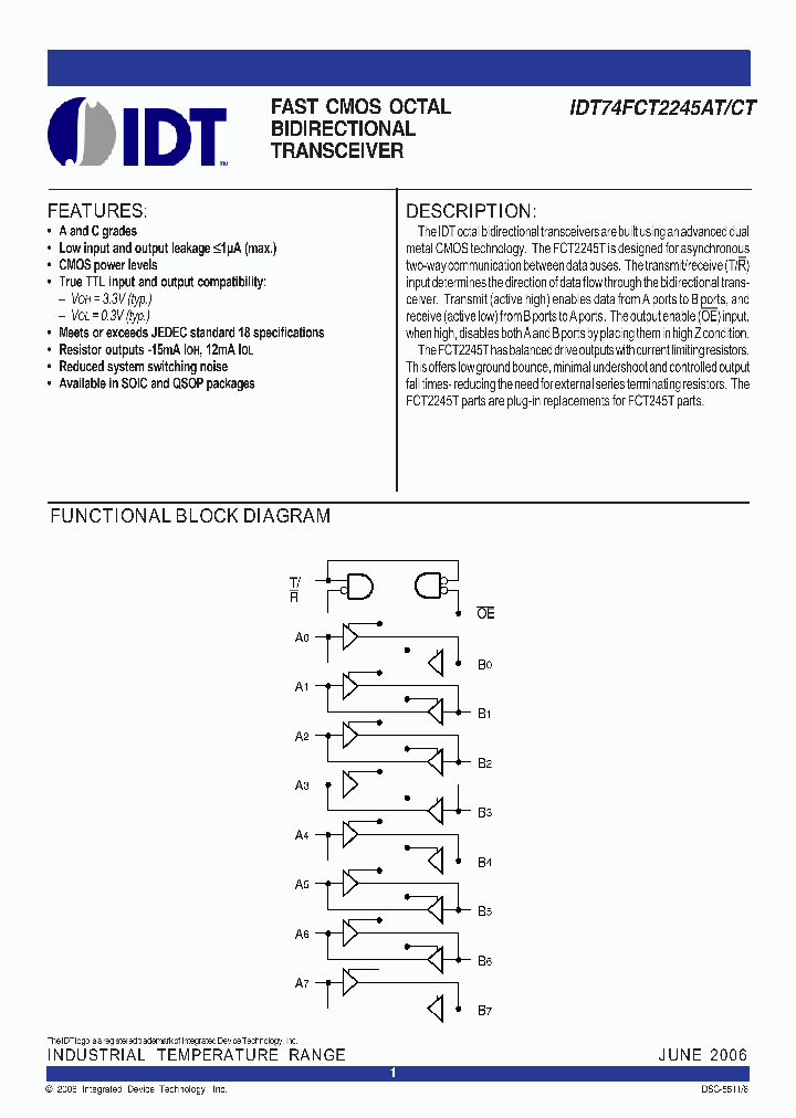 IDT74FCT2245ATSO8_3813967.PDF Datasheet