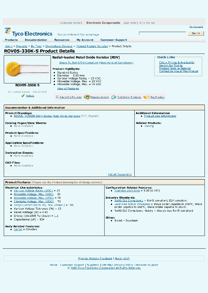 ROV05-330K-S_3817464.PDF Datasheet