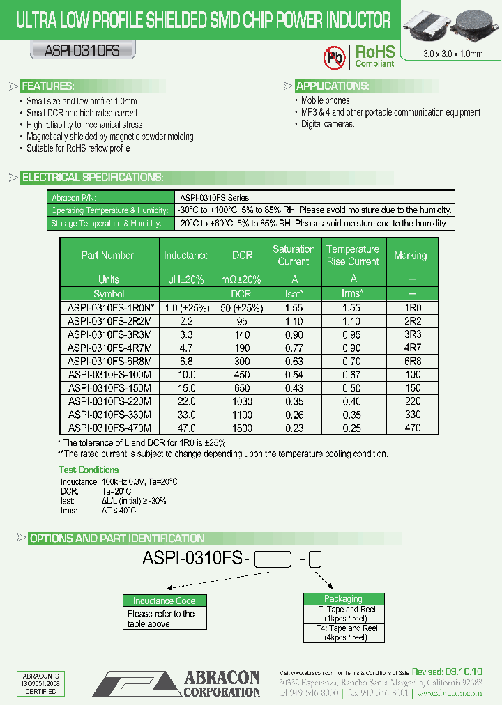 ASPI-0310FS-1R0N-T4_3820969.PDF Datasheet