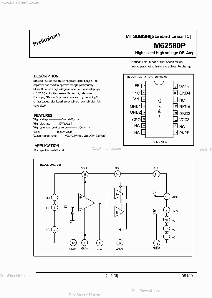 M62580P_4058570.PDF Datasheet