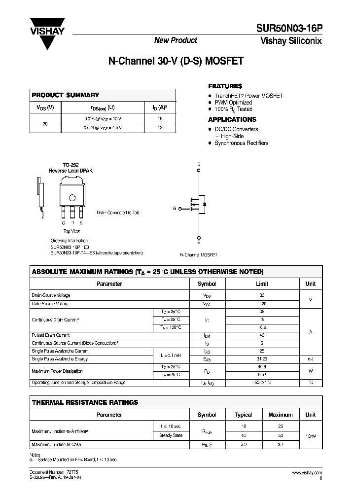 SUR50N03-16P-T4-E3_3836955.PDF Datasheet