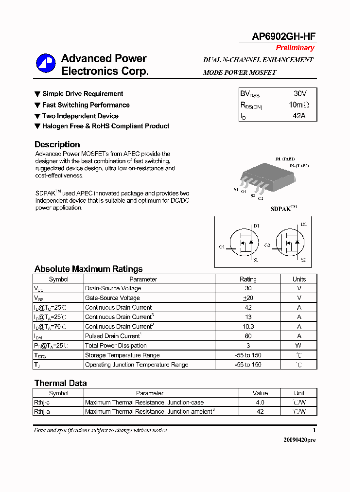 AP6902GH-HF_3854759.PDF Datasheet