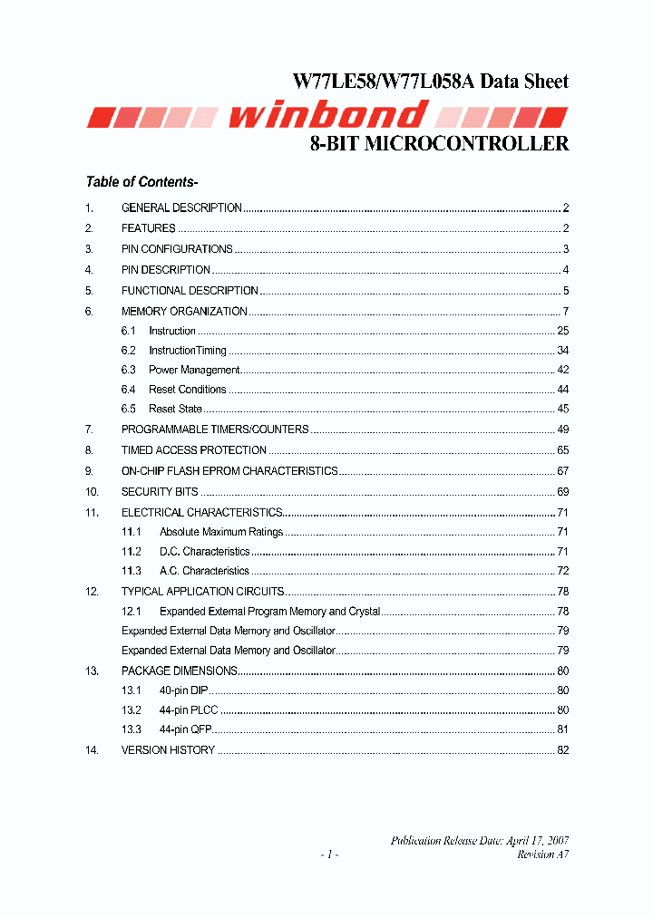 W77L058A25DL_3885905.PDF Datasheet