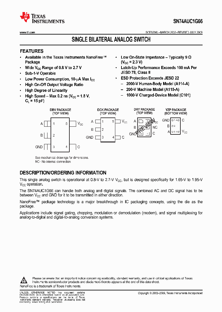 SN74AUC1G66YZPR_3891386.PDF Datasheet