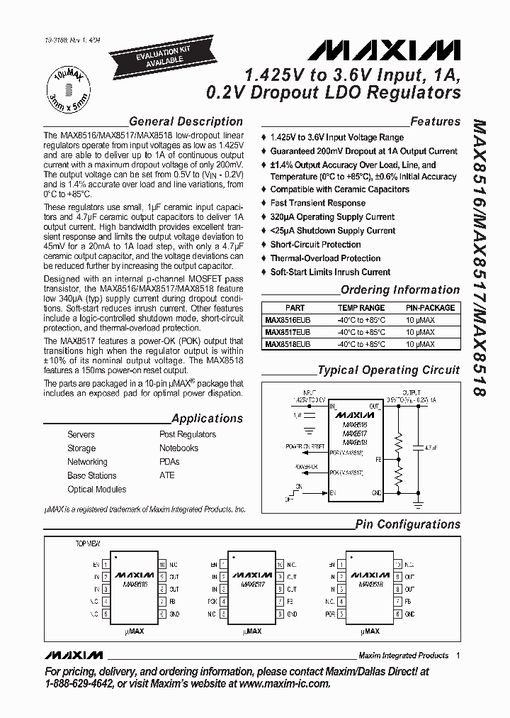 MAX8518EUBT_3896926.PDF Datasheet