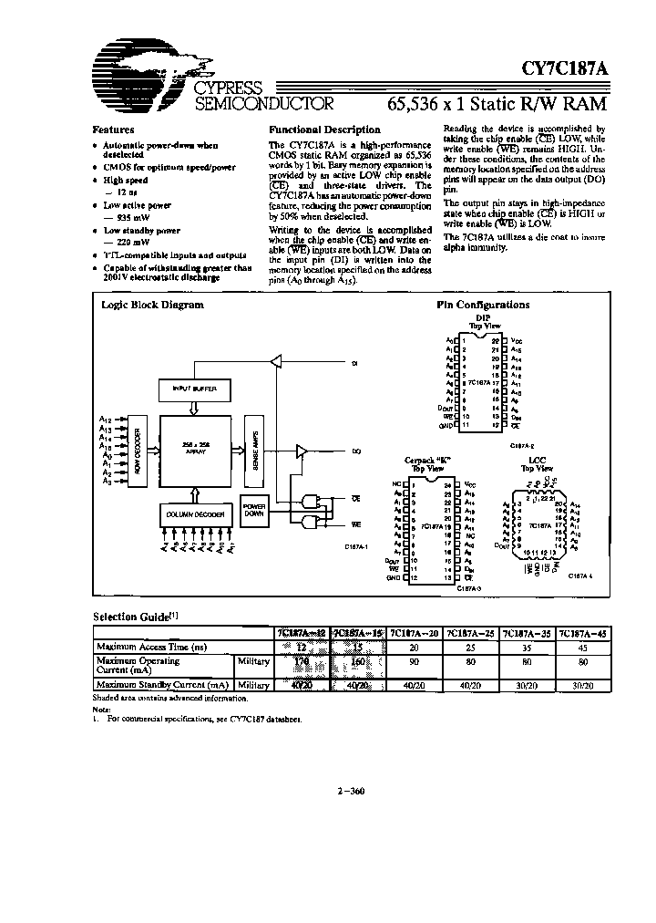 CY7C187A-20KMB_3899322.PDF Datasheet