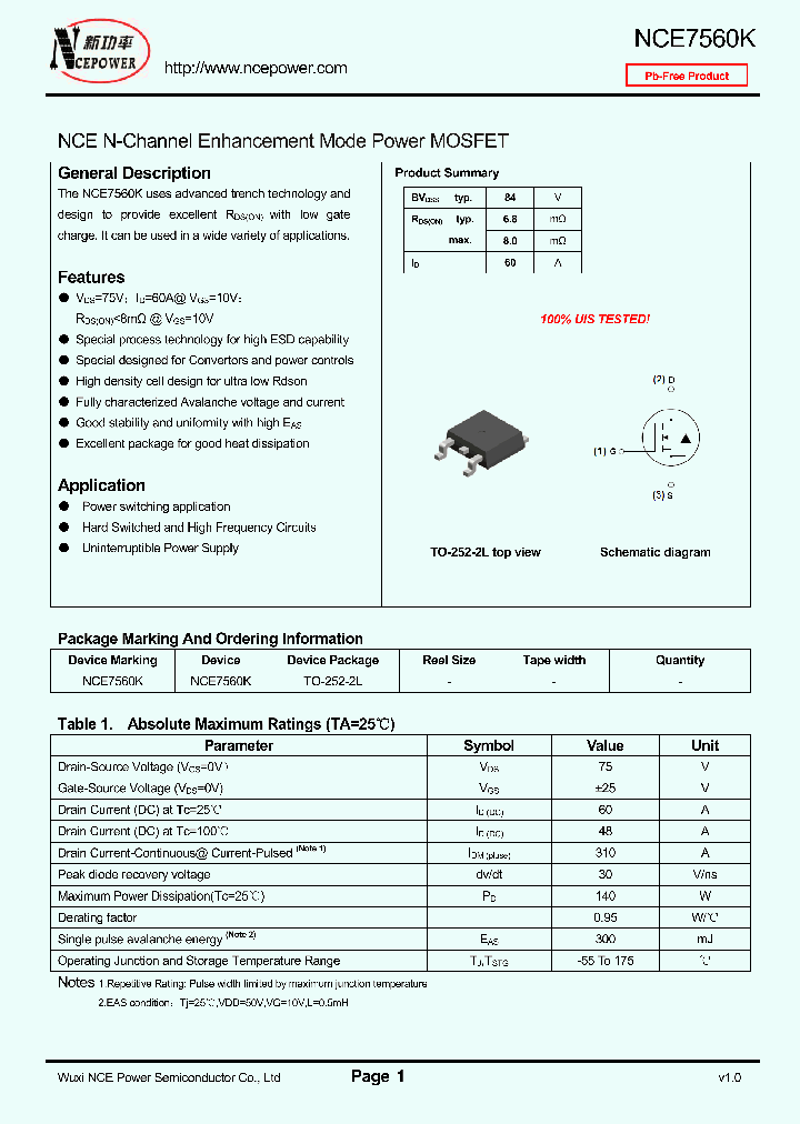 NCE7560K_4161342.PDF Datasheet