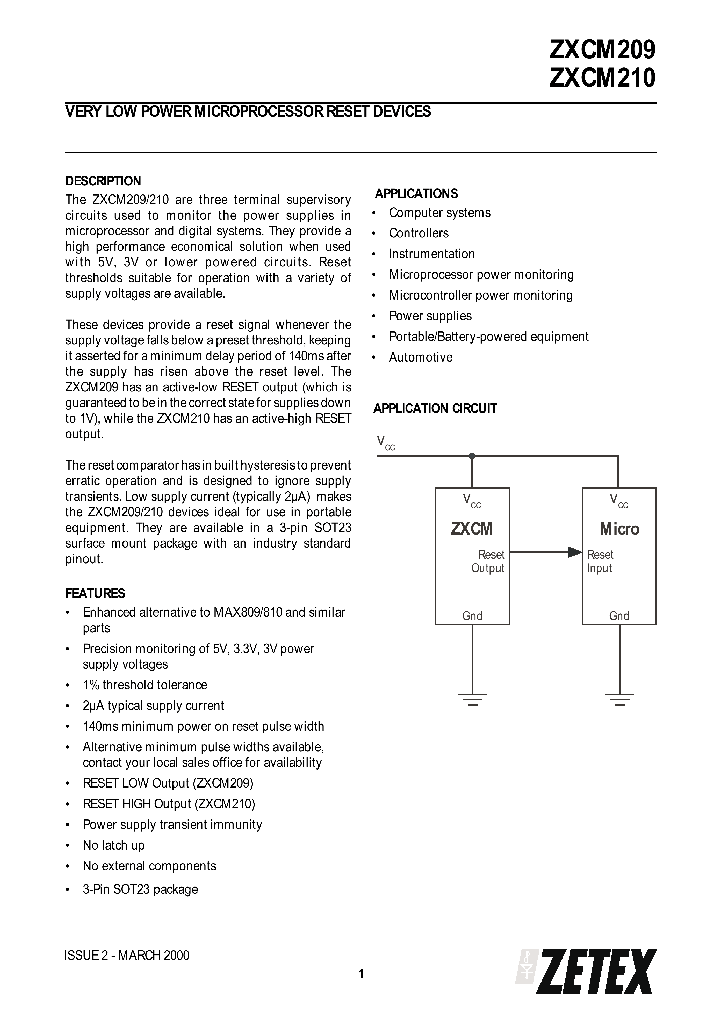 ZXCM210LFTA_4001216.PDF Datasheet