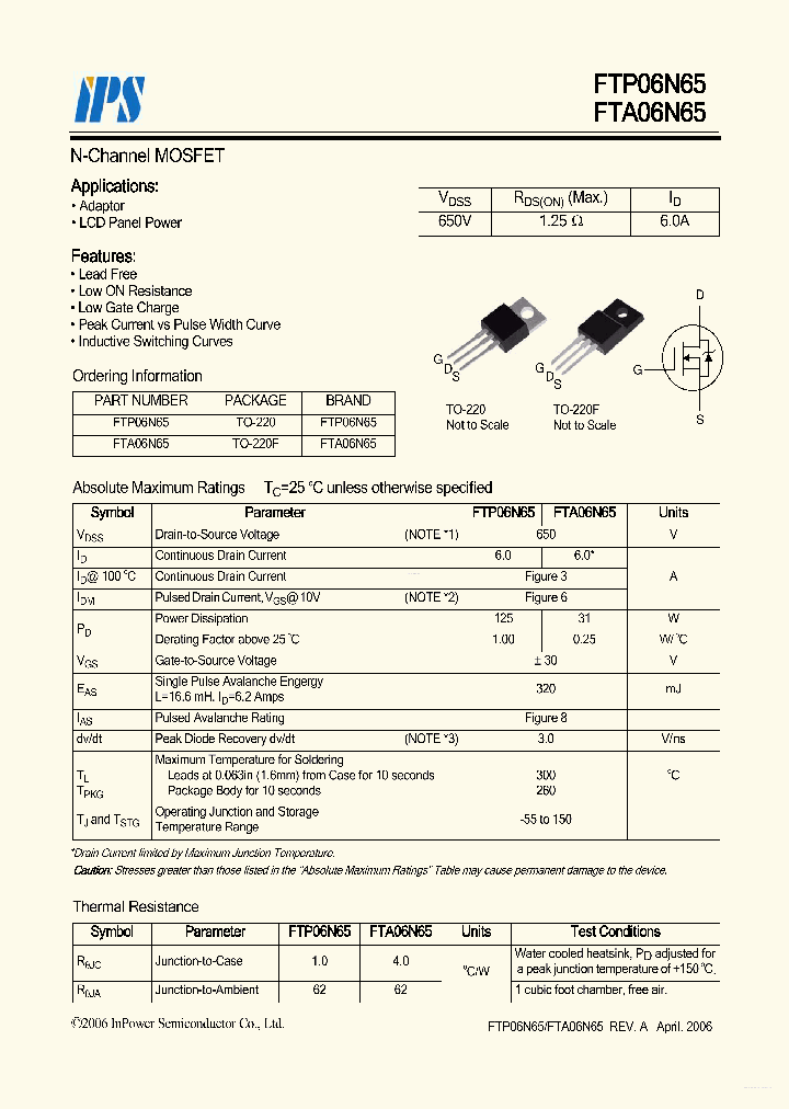 FTA06N65_4185369.PDF Datasheet