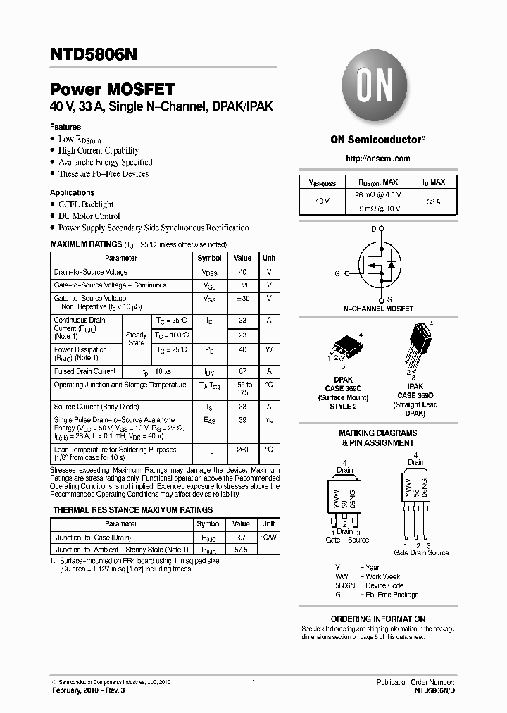 NTD5806NT4G_4205742.PDF Datasheet