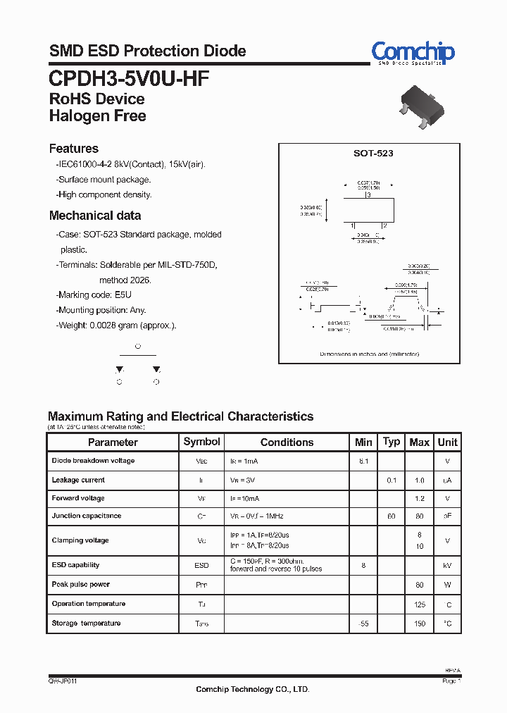 CPDH3-5V0U-HF_4211076.PDF Datasheet