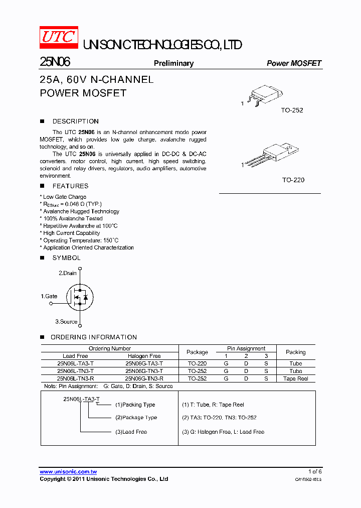 25N06G-TA3-T_4215026.PDF Datasheet