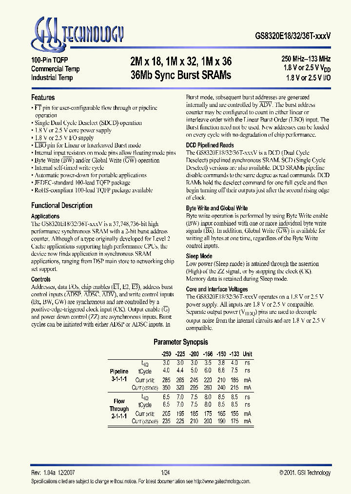 GS8320E36GT-200_4216586.PDF Datasheet