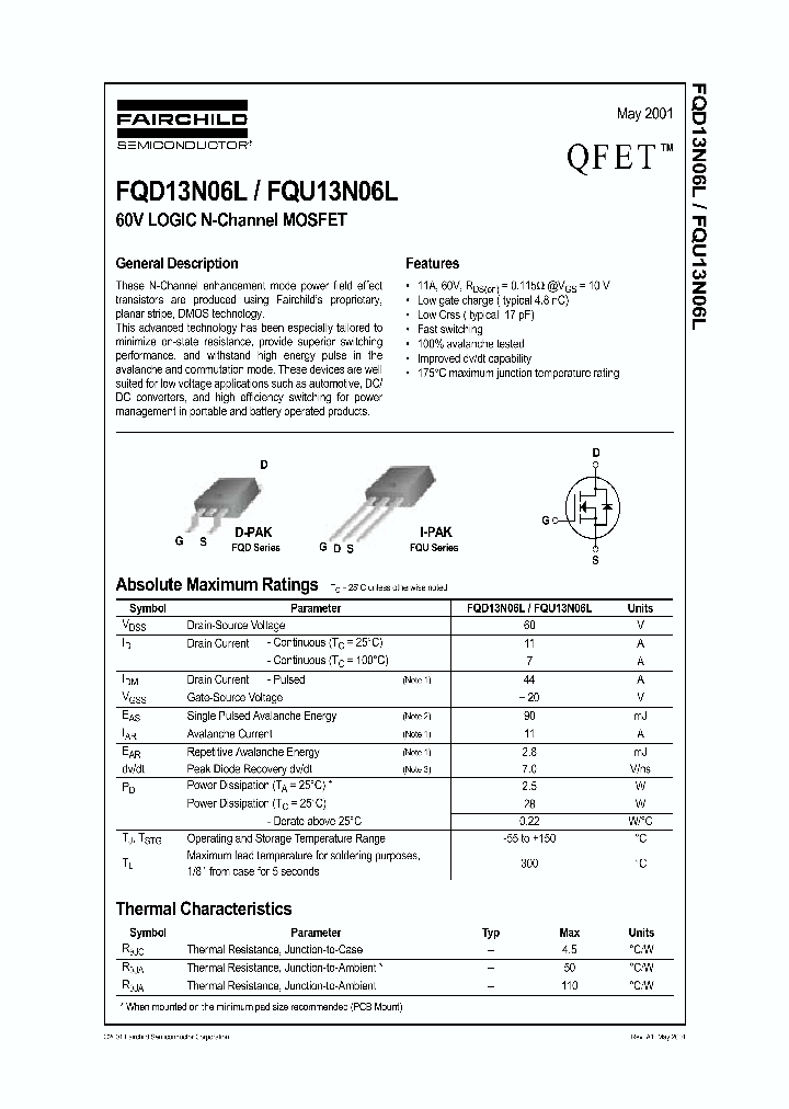 FQD13N06LTF_4226094.PDF Datasheet