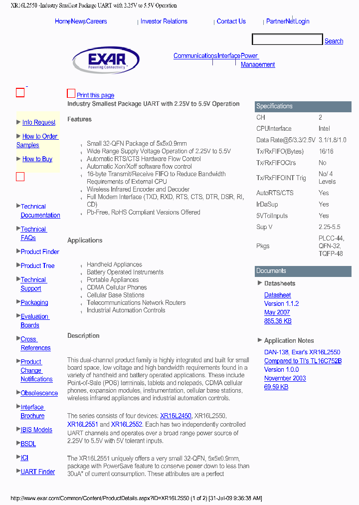 XR16L2550IL-F_4225129.PDF Datasheet