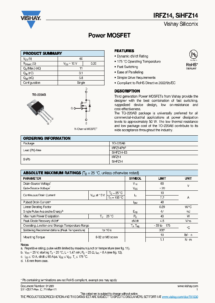 IRFZ1411_4276184.PDF Datasheet