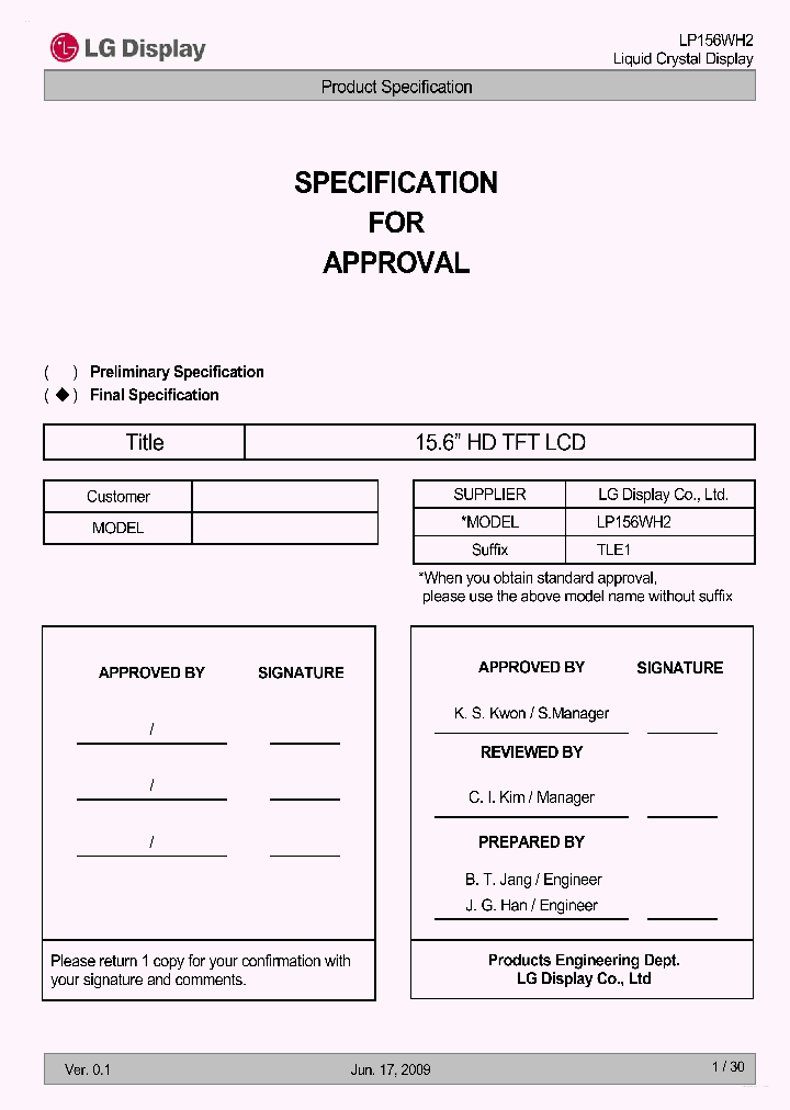 LP156WH2-TLE1_4283258.PDF Datasheet