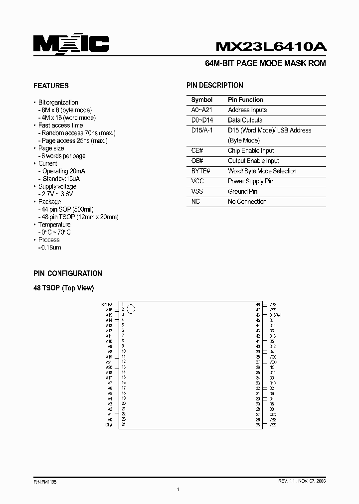 MX23L6410AMC-90G_4310835.PDF Datasheet