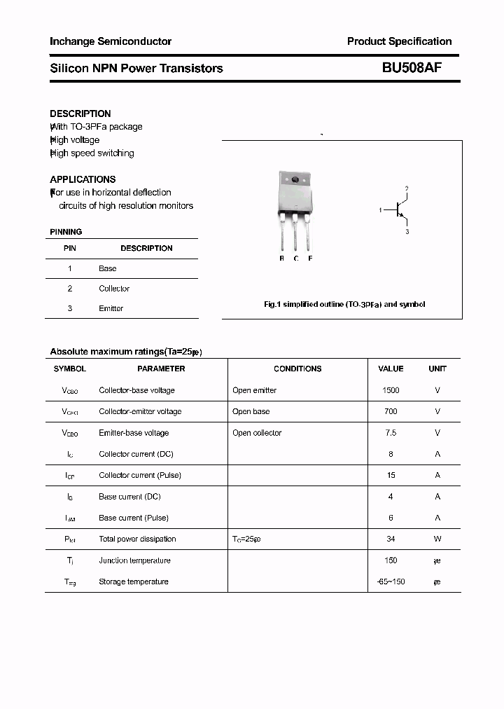 BU508AF_4321564.PDF Datasheet Download --- IC-ON-LINE