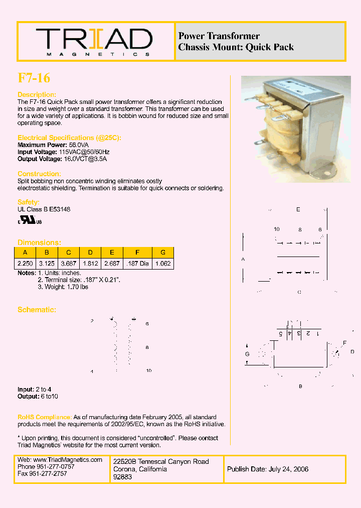 F7-16_4351074.PDF Datasheet Download --- IC-ON-LINE