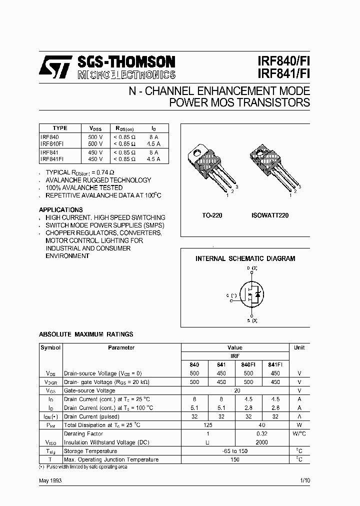 IRF840F_4352114.PDF Datasheet