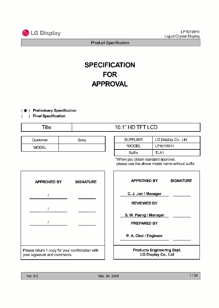 LP101WH1-TLA1_4360113.PDF Datasheet