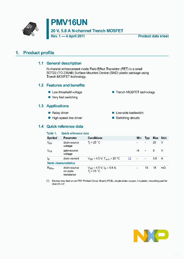 PMV16UN_4363386.PDF Datasheet