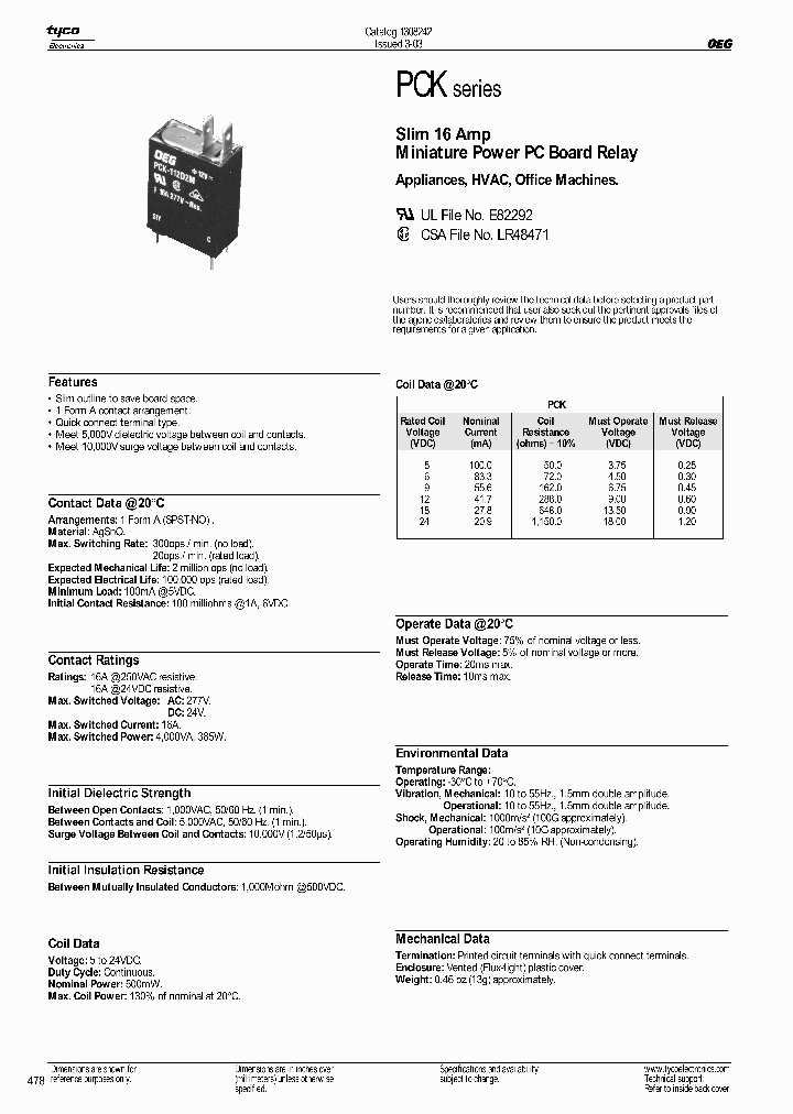 PCK-105D2M000_4373017.PDF Datasheet Download --- IC-ON-LINE