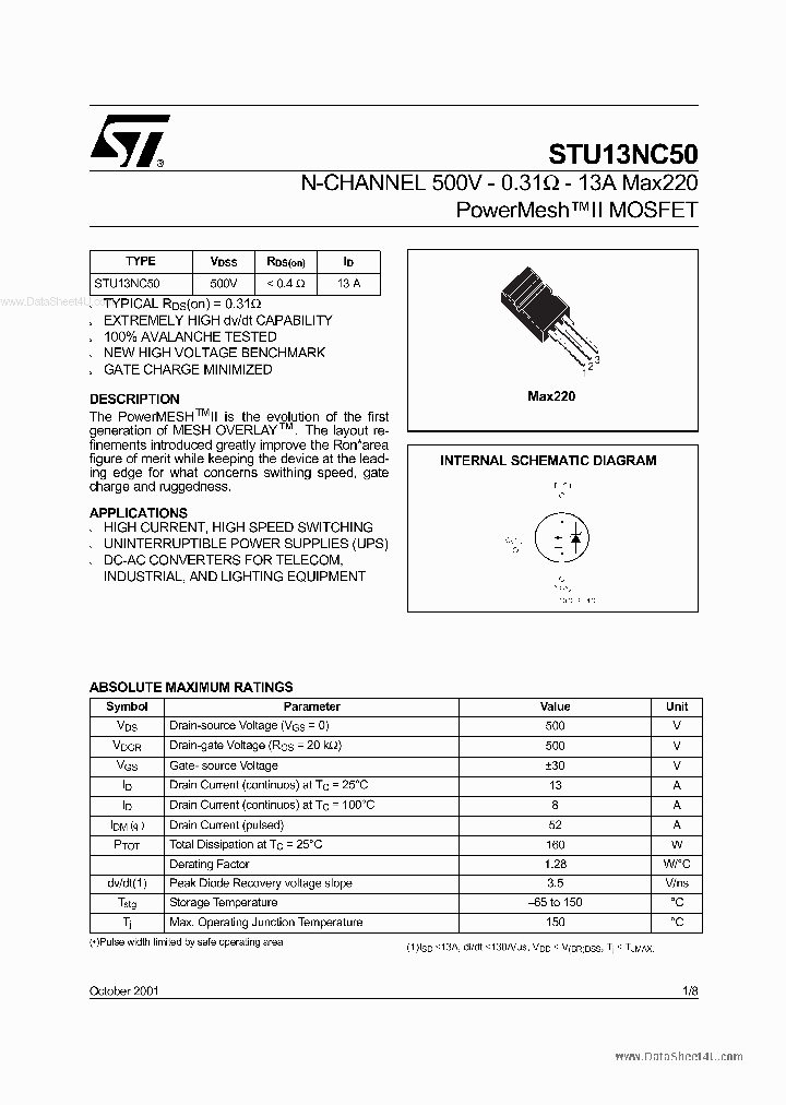 STU13NC50_4379330.PDF Datasheet