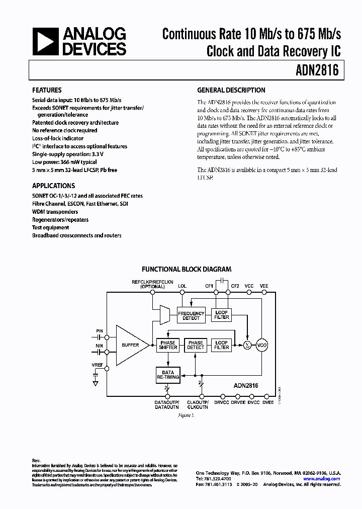 ADN2816ACPZ-500RL7_4380692.PDF Datasheet