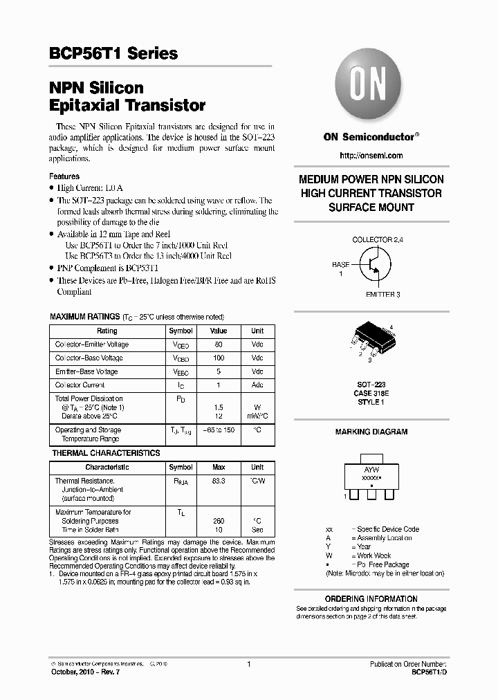 BCP56-10T1G_4381150.PDF Datasheet