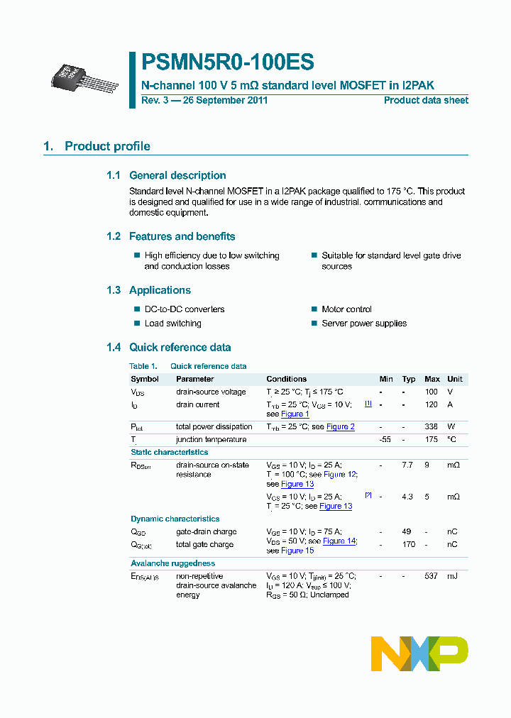 PSMN5R0-100ES_4386421.PDF Datasheet