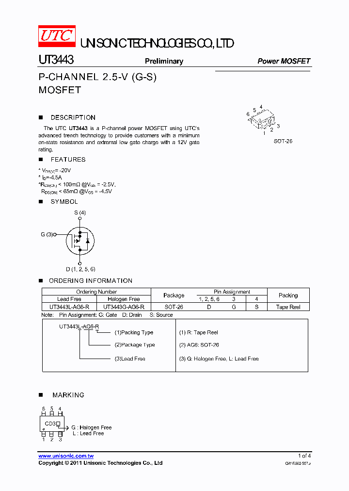 UT3443G-AG6-R_4399978.PDF Datasheet