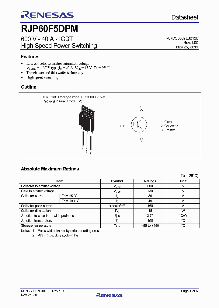 RJP60F5DPM_4421377.PDF Datasheet