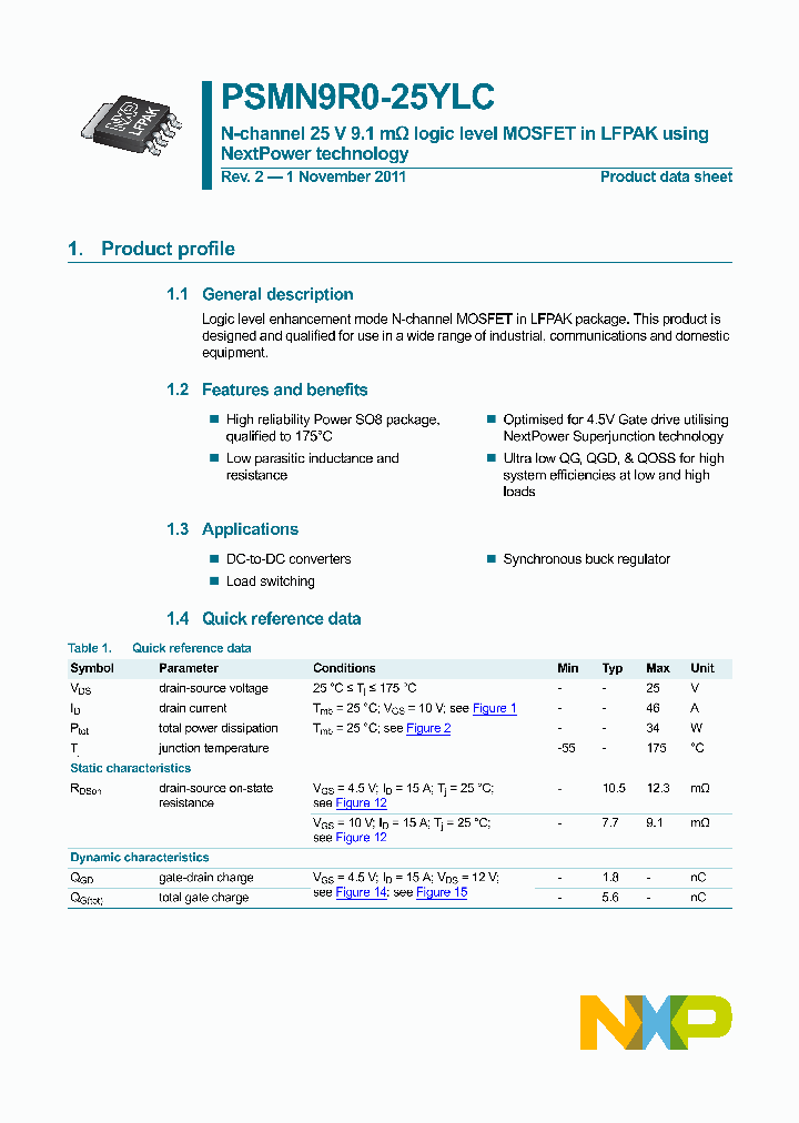 PSMN9R0-25YLC1111_4434404.PDF Datasheet