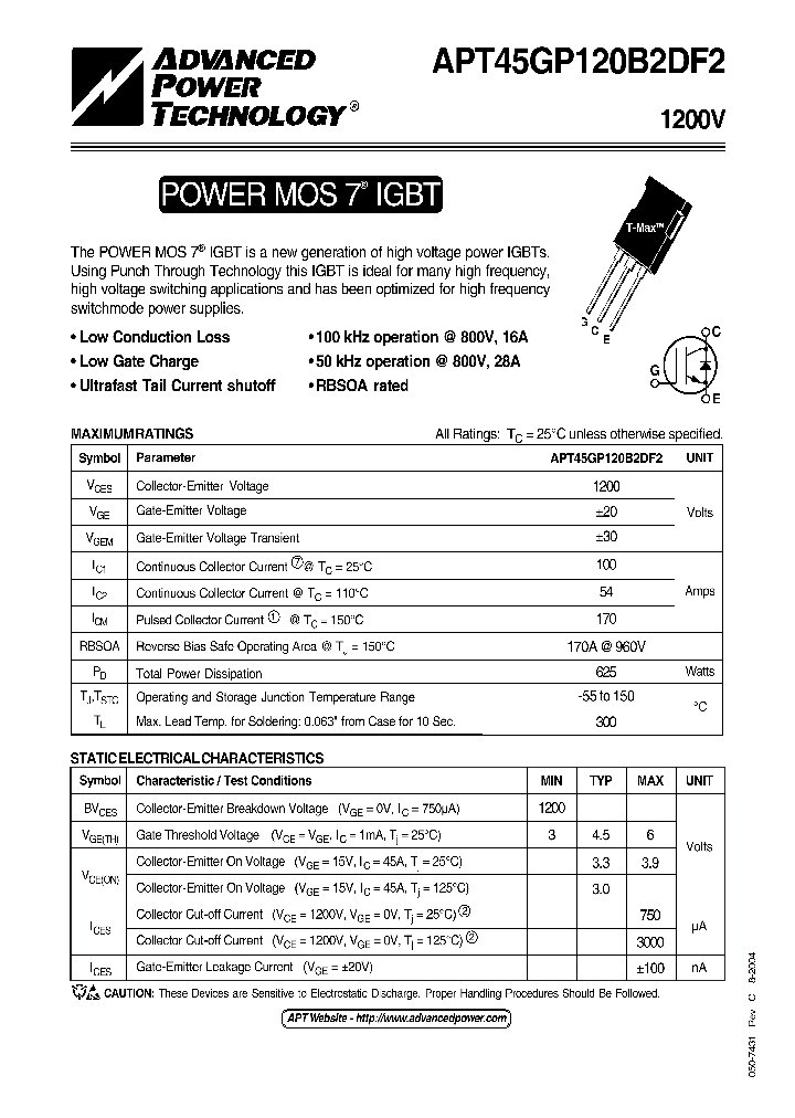 APT45GP120B2DF2_4464119.PDF Datasheet