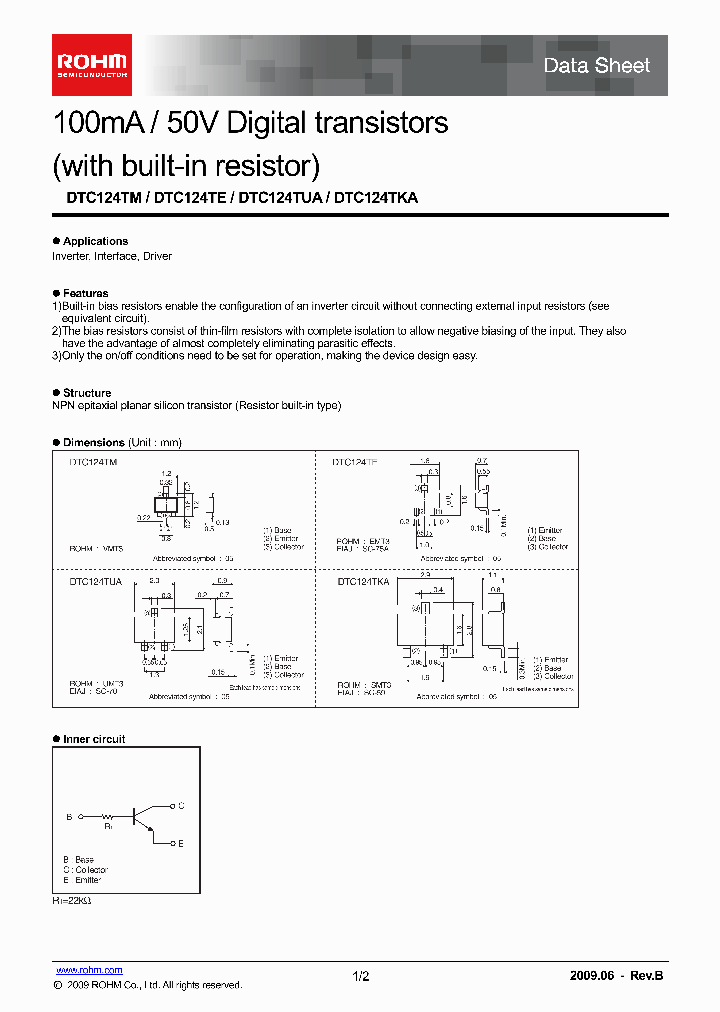 DTC124TUA_4465499.PDF Datasheet