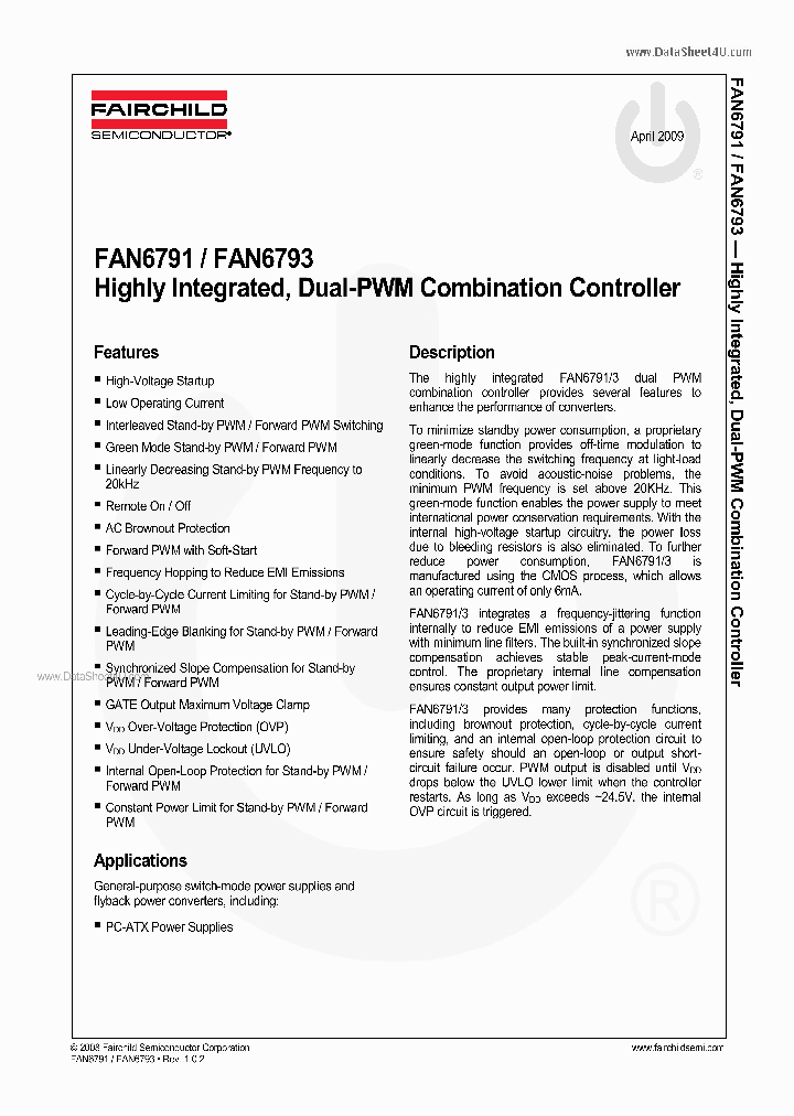 FAN6791_4468619.PDF Datasheet