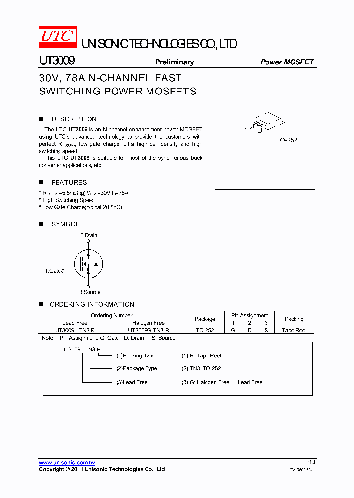 UT3009G-TN3-R_4492742.PDF Datasheet