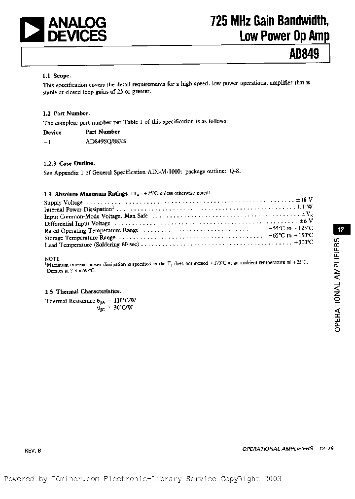 Ad849jr Reel Pdf Datasheet Download Ic On Line