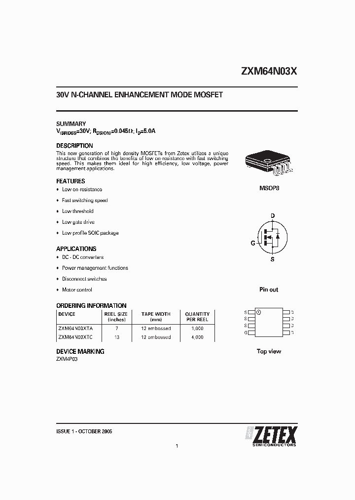 ZXM64N03X05_4498018.PDF Datasheet