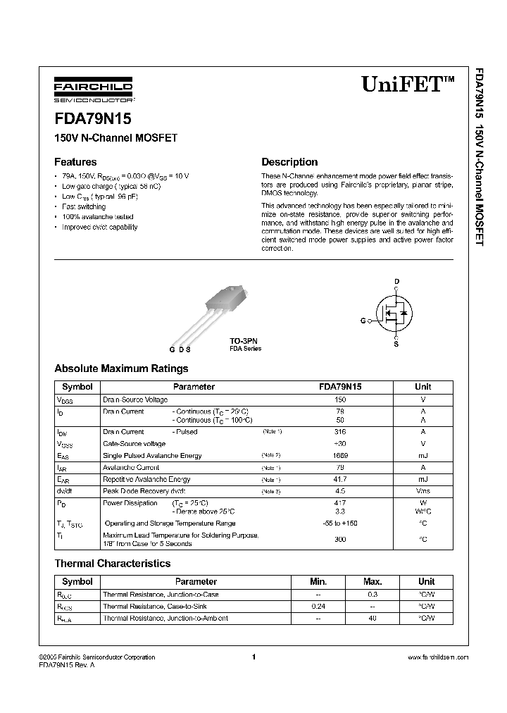 FDA79N15NL_4499487.PDF Datasheet