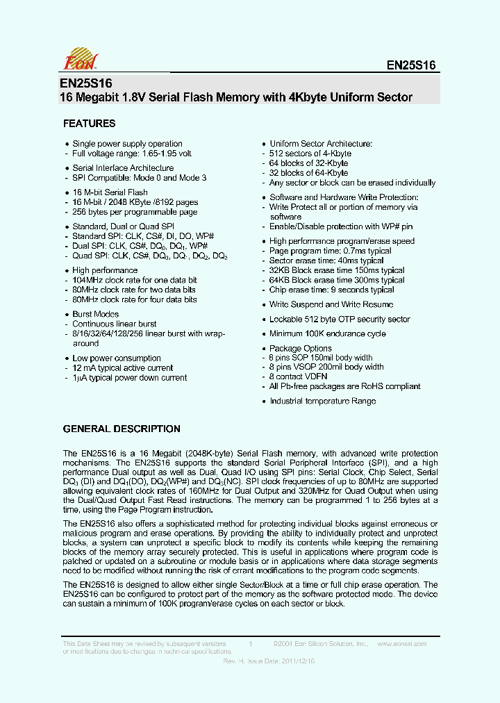 EN25S16-104WIP_4509832.PDF Datasheet