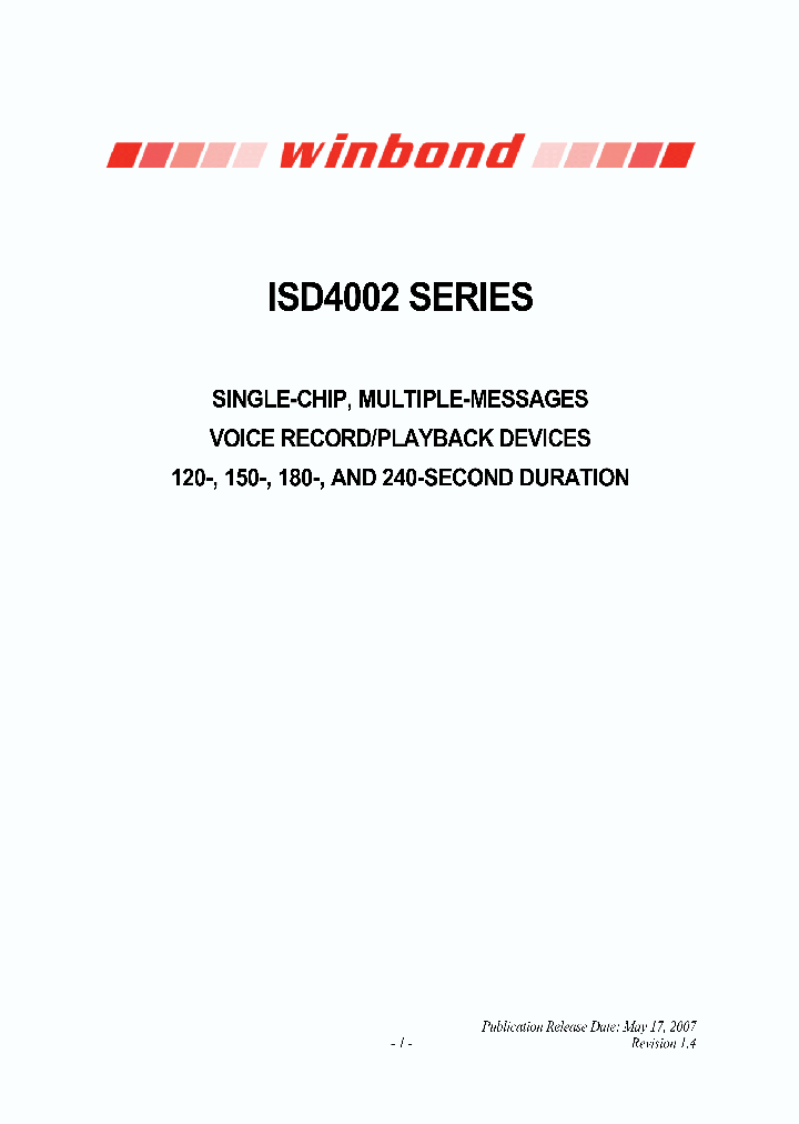 ISD4002-120PY_4526118.PDF Datasheet