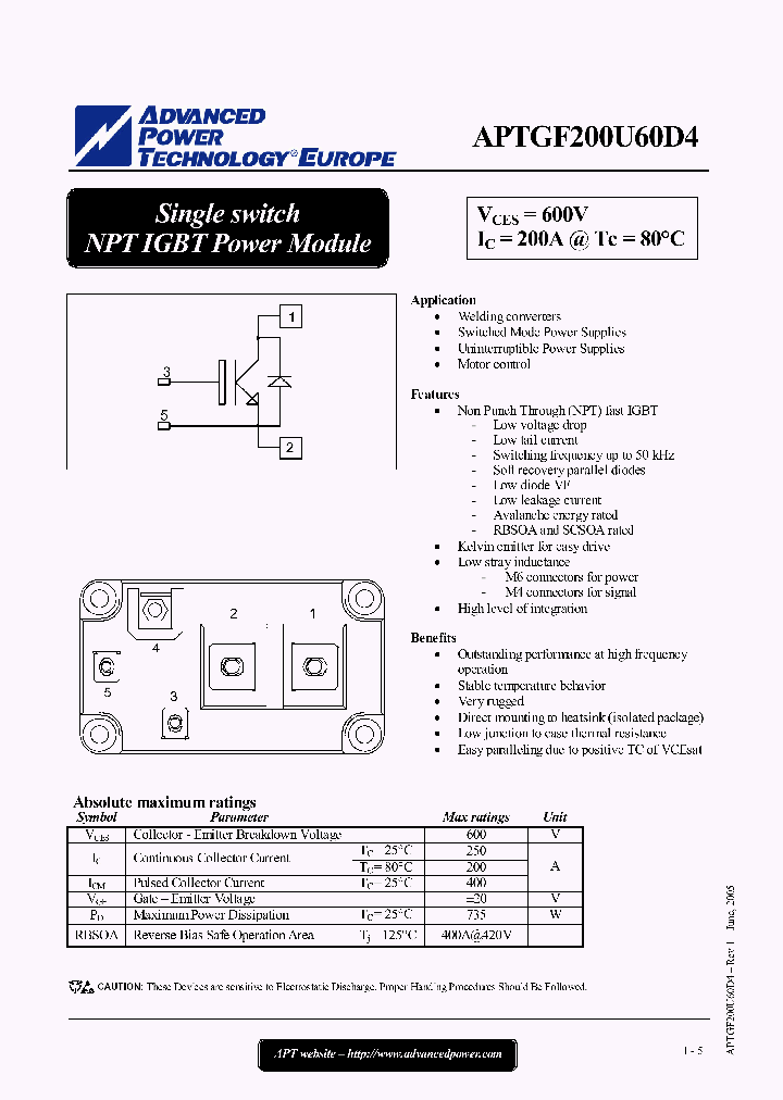 APTGF200U60D4_4532510.PDF Datasheet